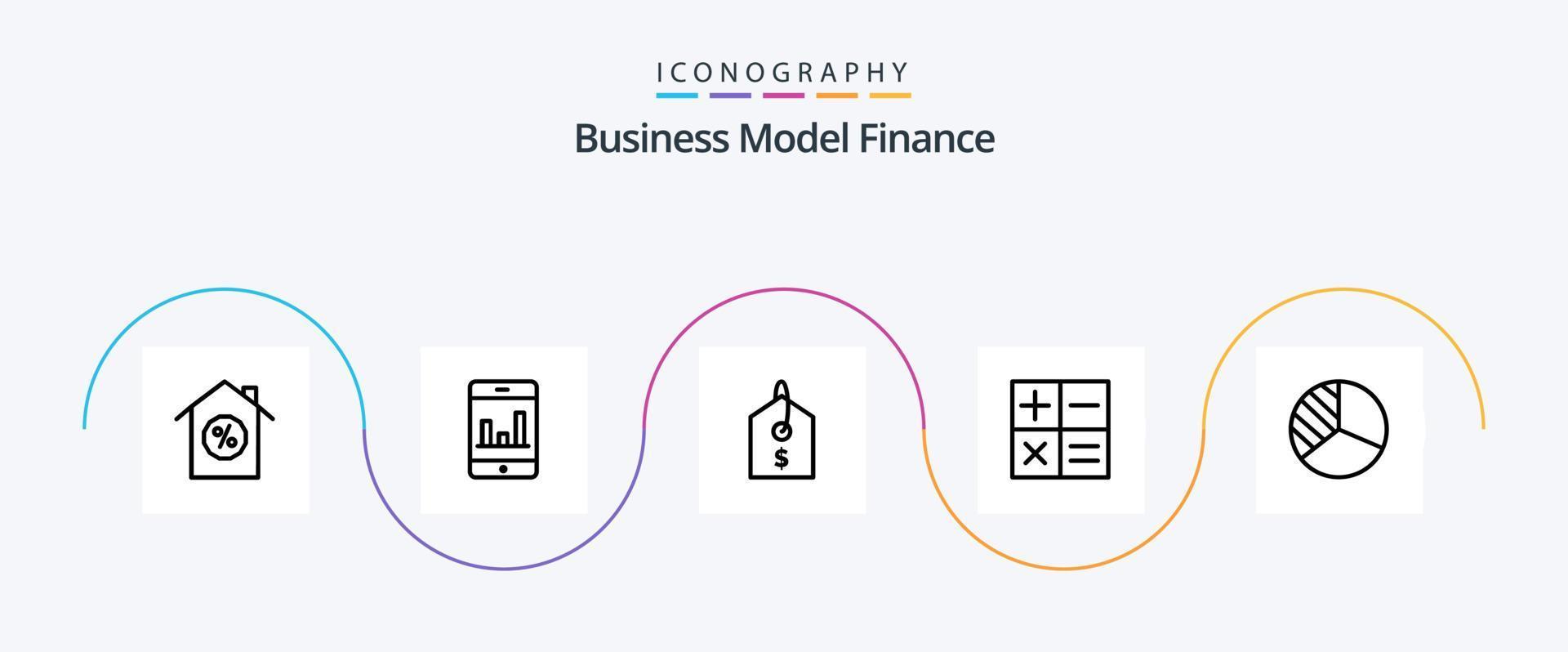 pacote de ícones da linha 5 das finanças, incluindo . marcação. torta. diagrama vetor