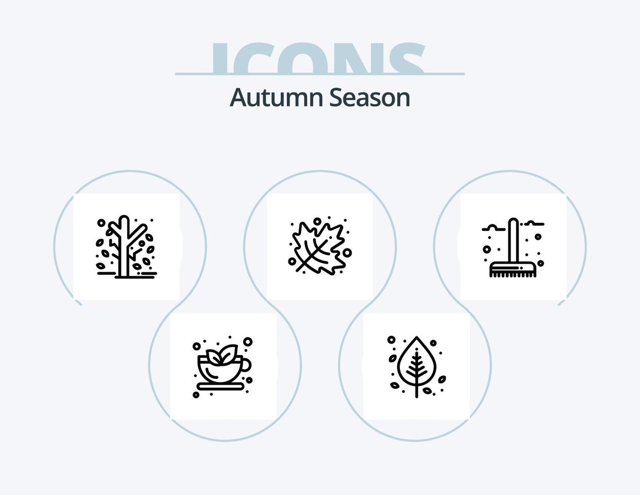 design de ícones do pacote de ícones de linha de outono 5. frio. bagas. natureza. outono. cereais vetor