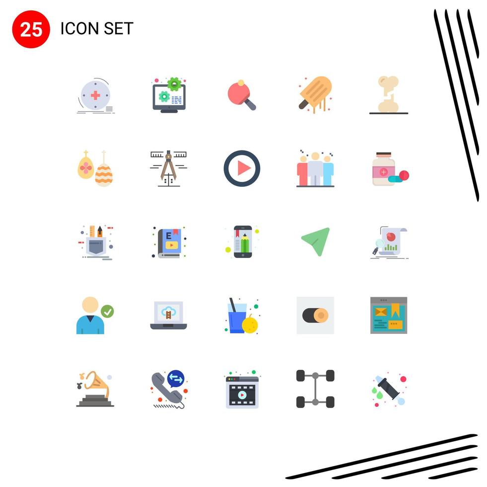 25 ícones criativos sinais modernos e símbolos de elementos de design de vetores editáveis de mesa de praia de código de gelo de verão