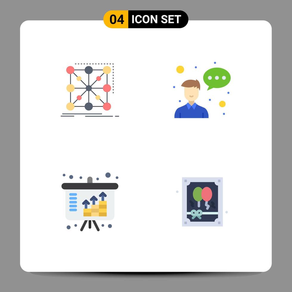 pacote de ícones de vetores de ações de 4 sinais e símbolos de linha para ativos de dados agrupam elementos de design de vetores editáveis de renda de funcionários