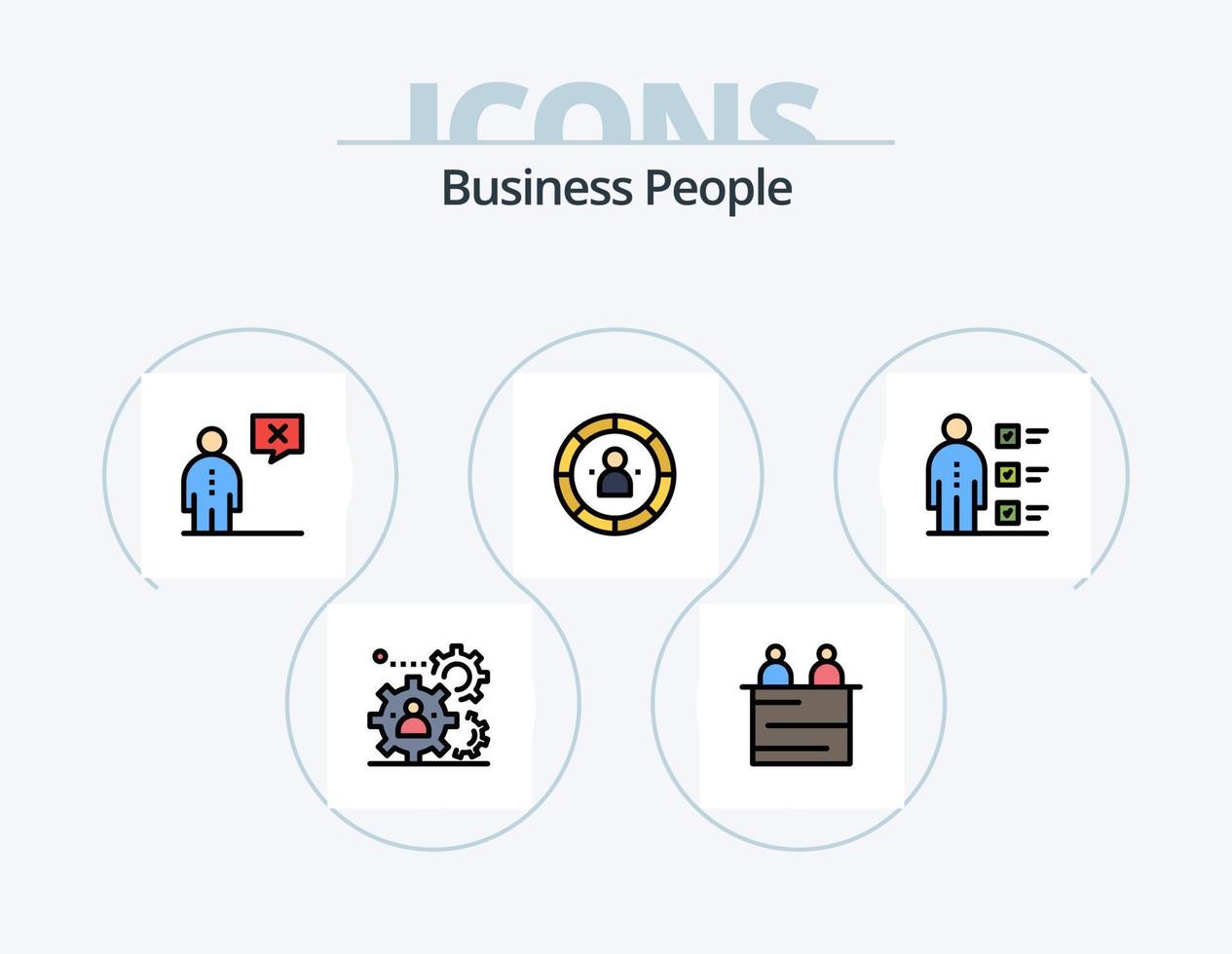 linha de pessoas de negócios cheia de ícone pack 5 design de ícones. sucesso. humano. humano. concorrência. trabalho em equipe vetor