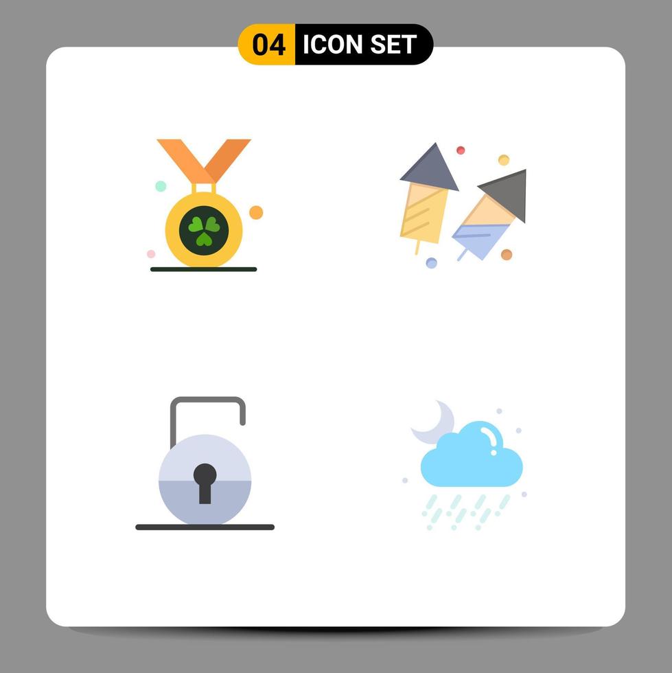 conjunto de 4 sinais de símbolos de ícones de interface do usuário modernos para chave de prêmio celebrar diwali proteger elementos de design de vetores editáveis