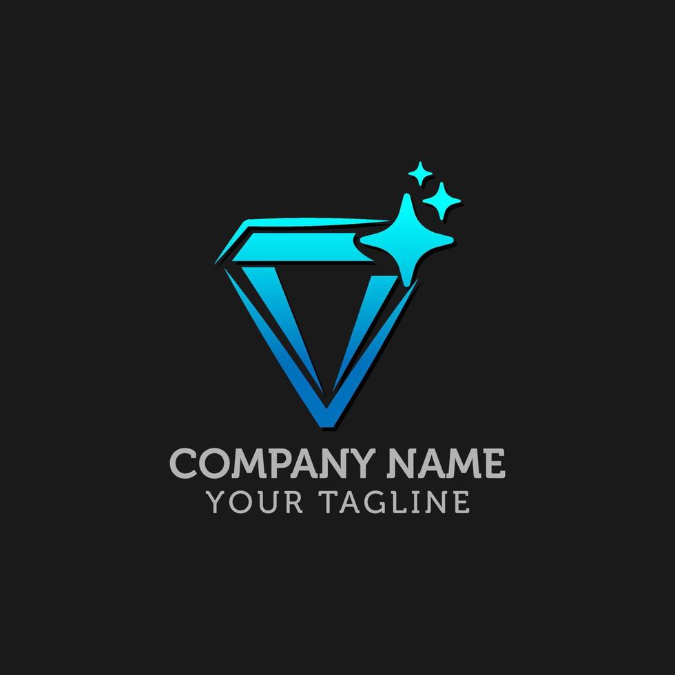 logotipo de diamante criativo e modelo de design de ícone vetor