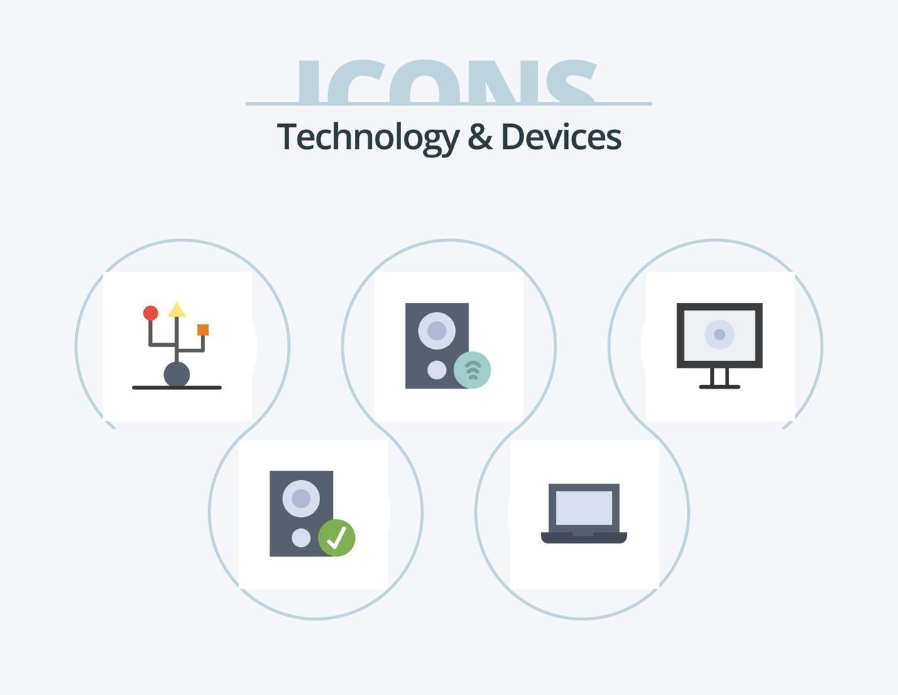 design de ícone do pacote de ícones planos de dispositivos 5. sinal. gadget. computadores. dispositivos. tecnologia vetor