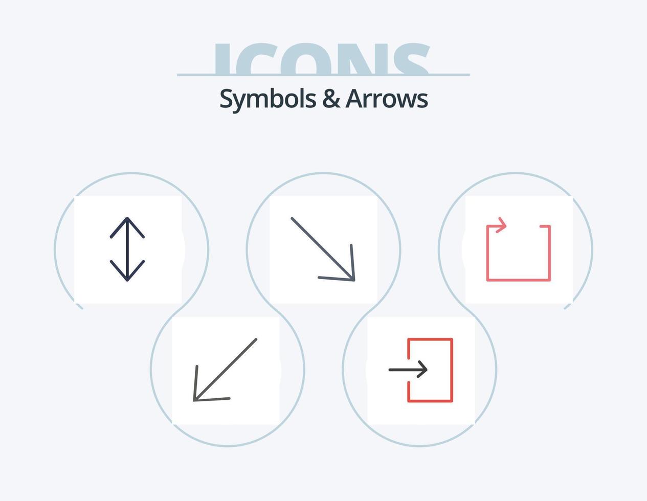 símbolos e setas planas icon pack 5 design de ícone. . . escala. repita. seta vetor