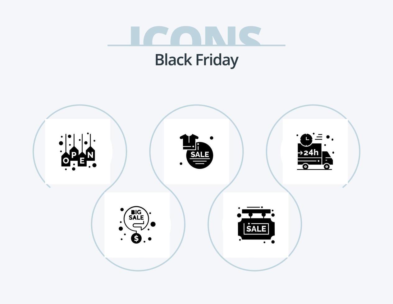 pacote de ícones de glifos de sexta-feira negra 5 design de ícones. oferta. desconto. comprar. roupas. marcação vetor