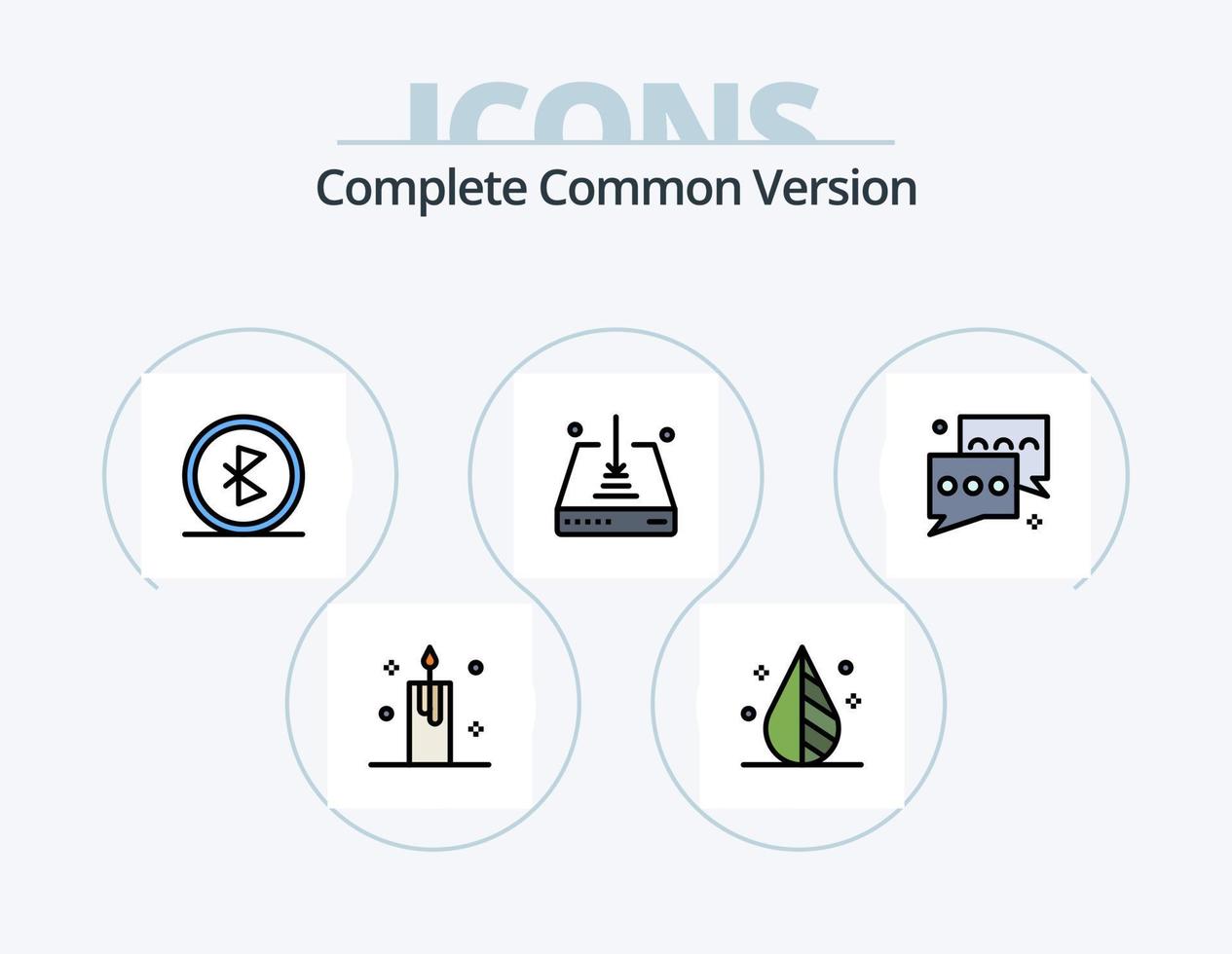 linha de versão comum completa cheia de ícones do pacote 5 design de ícones. relatório. gráfico. navegação. análise. navegação vetor