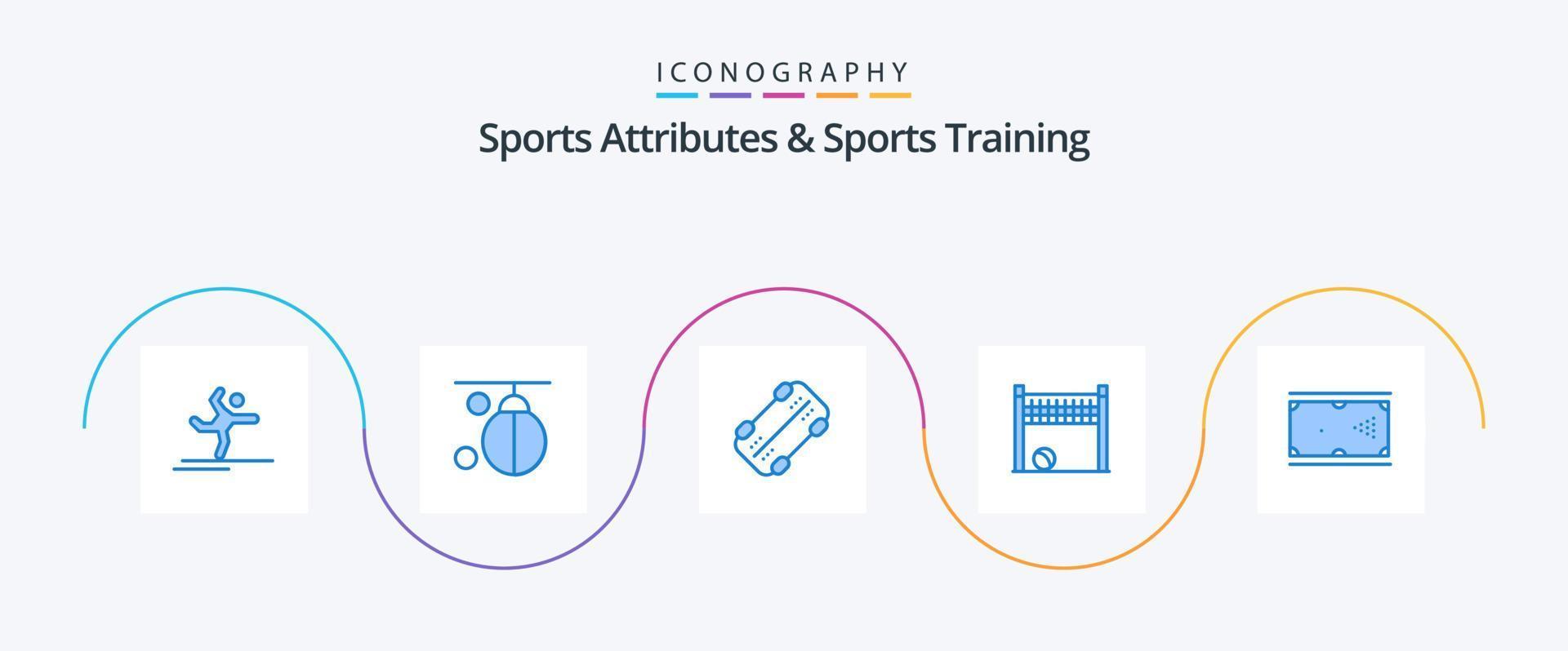 atributos esportivos e pacote de ícones azul 5 de treinamento esportivo, incluindo sugestão. voleibol. treinamento. líquido. jogo vetor