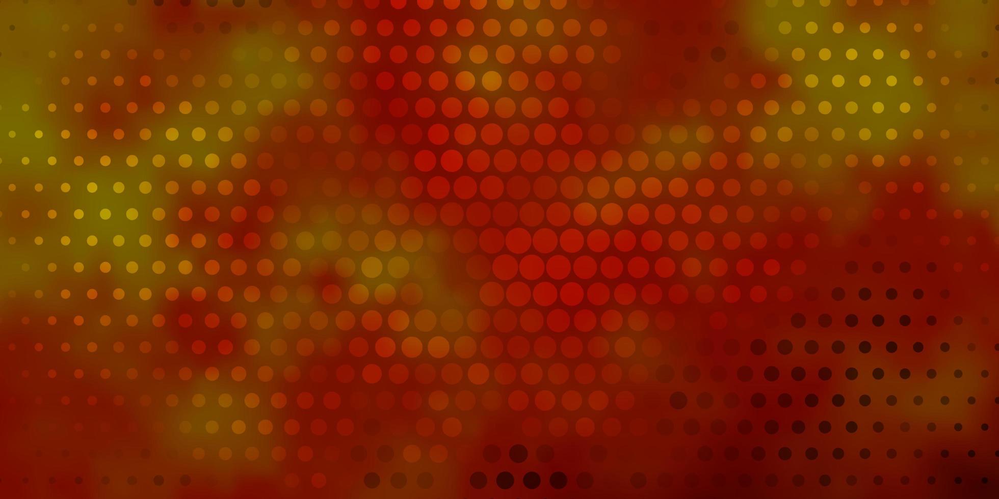 textura vector laranja escuro com círculos.