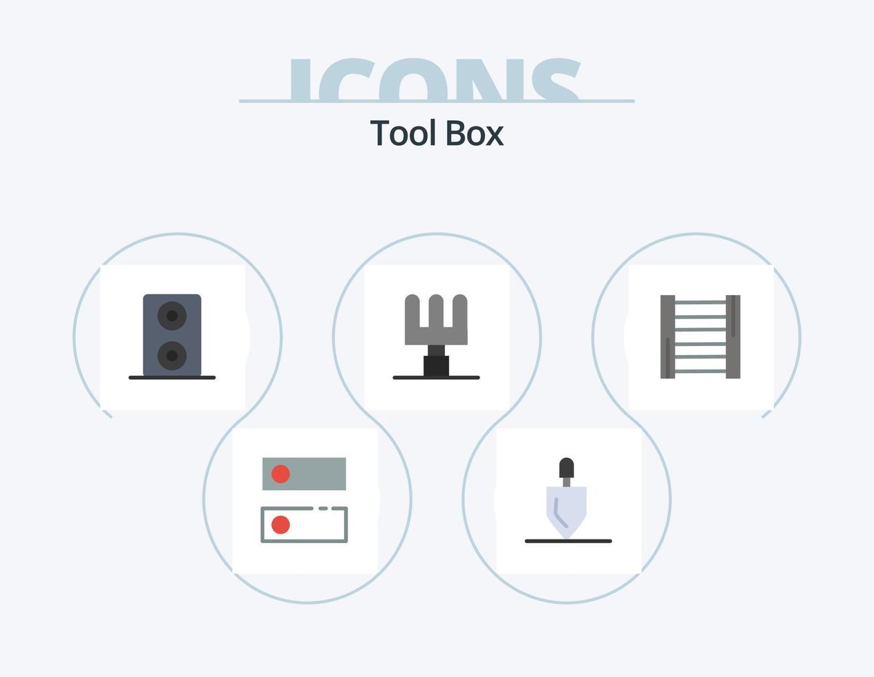 ferramentas planas icon pack 5 design de ícones. . caixas de som. . escada vetor