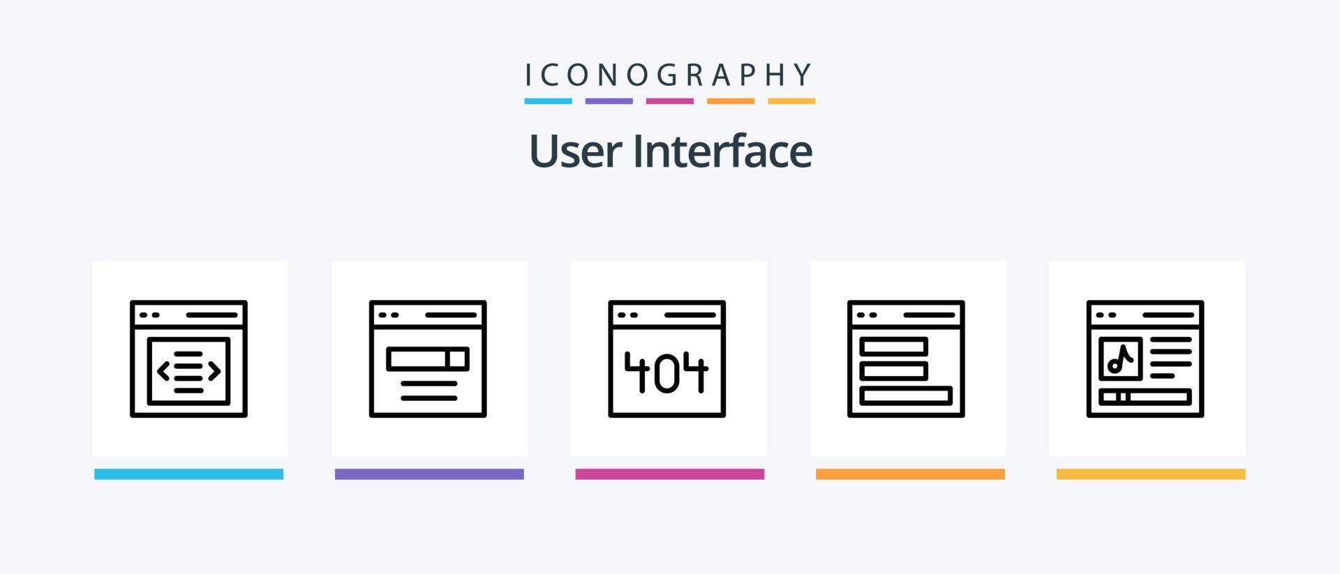 pacote de ícones da linha 5 da interface do usuário, incluindo interface. comunicação. do utilizador. do utilizador. mensagem. design de ícones criativos vetor