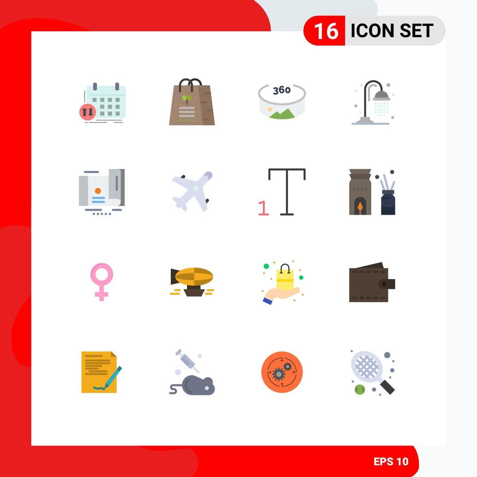 pacote de 16 sinais e símbolos modernos de cores planas para mídia impressa na web, como cupom de cupom de cartão de compras, pacote editável de elementos de design de vetores criativos