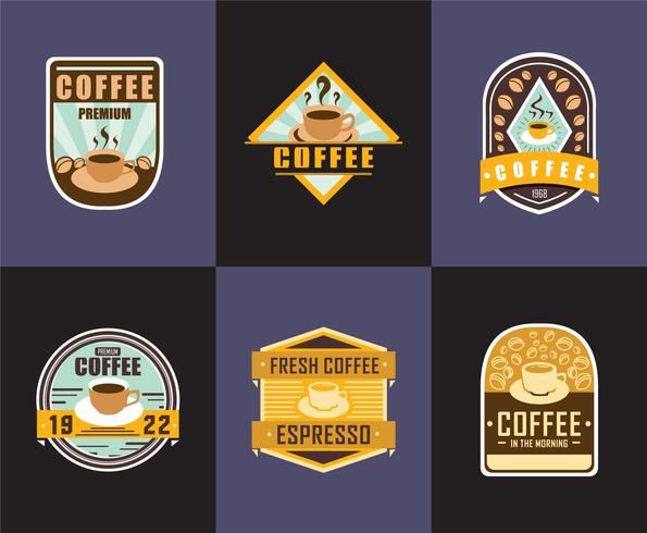 Vector de logotipos de crachá de café