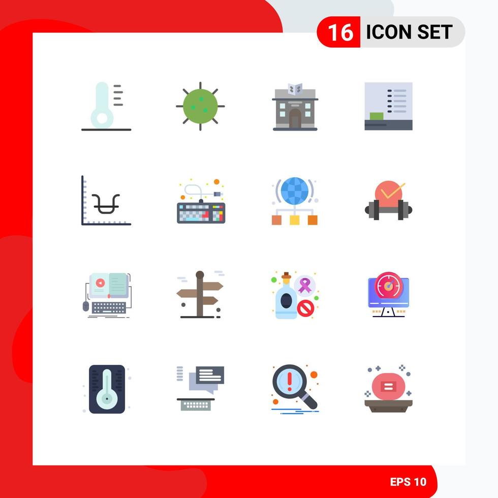 pacote de interface de usuário de 16 cores planas básicas de pacote editável de finanças de vida de gráfico de computador de elementos de design de vetores criativos