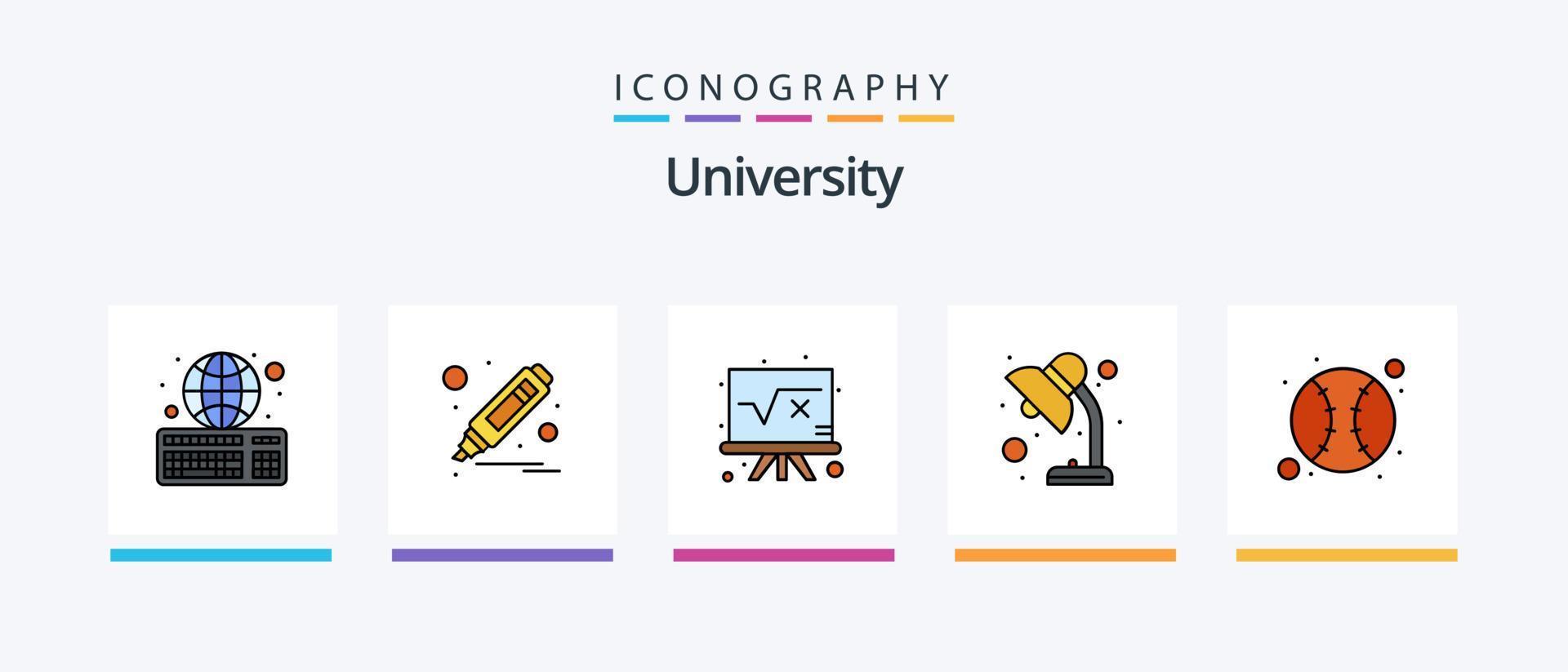 linha universitária cheia de 5 ícones incluindo genética. mesa. Educação. certificado. design de ícones criativos vetor
