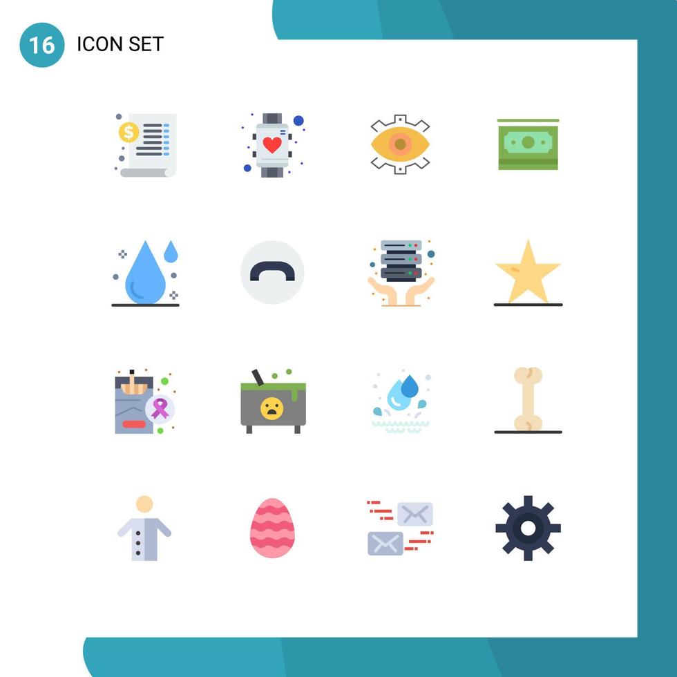 conjunto de 16 sinais de símbolos de ícones de interface do usuário modernos para relógio de produção em dólar pacote editável de negócios modernos de elementos de design de vetores criativos