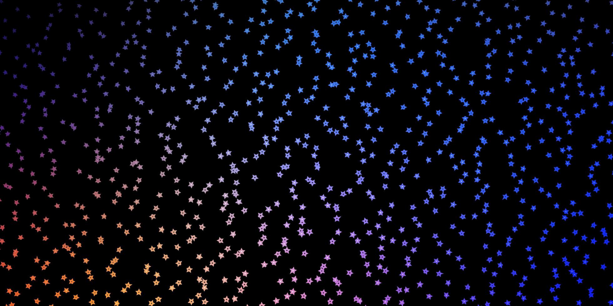 fundo escuro do vetor multicolor com estrelas coloridas.