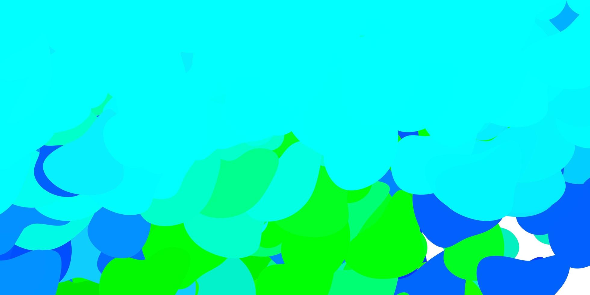 padrão de vetor azul claro, verde com formas abstratas.
