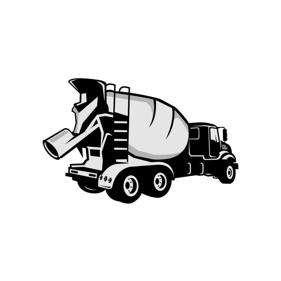 conceito de ícone de linha de caminhão de concreto. ilustração linear de vetor de caminhão de concreto, símbolo, sinal