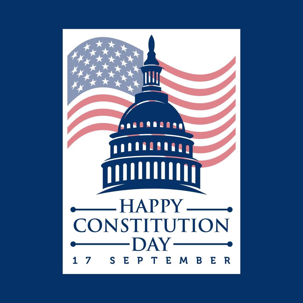 ícone do logotipo de vetor de distintivo do dia da constituição americana isolado no fundo branco