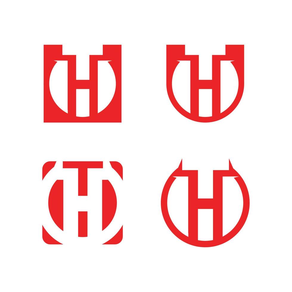 modelo de vetor de design de logotipo de letra h inicial. monograma e ilustração criativa do ícone das letras do alfabeto.