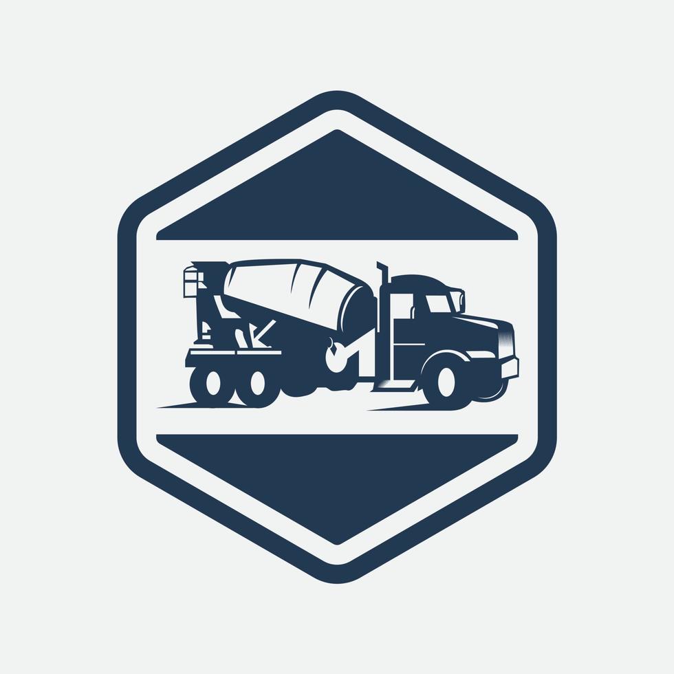 conceito de ícone de linha de caminhão de concreto. ilustração linear de vetor de caminhão de concreto, símbolo, sinal
