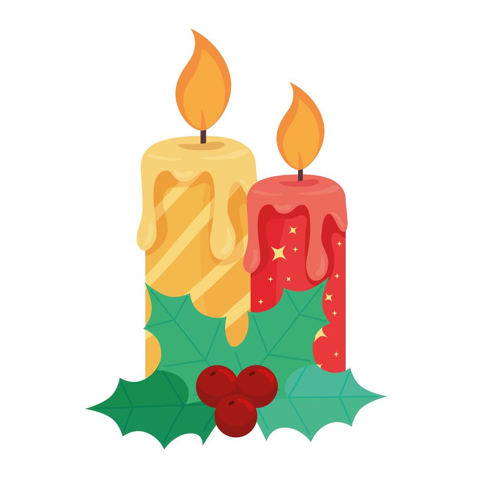 decoração de velas de feliz natal feliz vetor