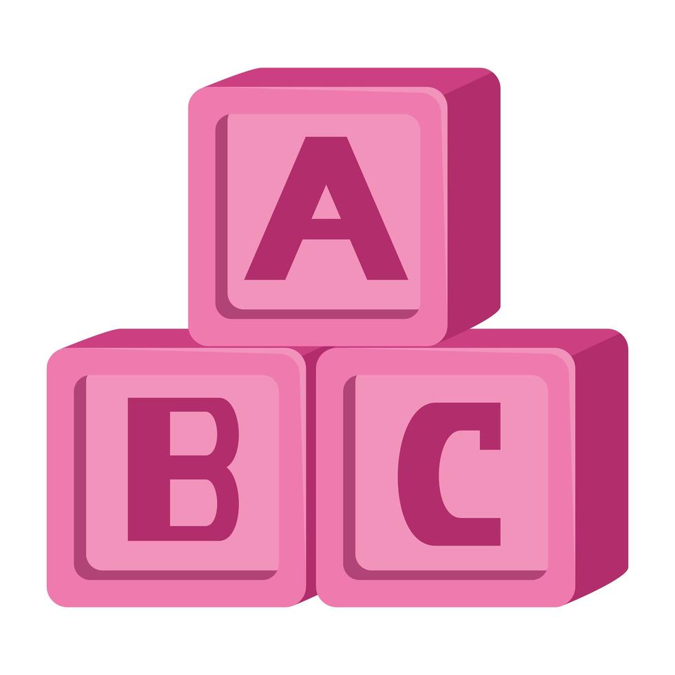 alfabeto blocos brinquedos bebê ícones vetor