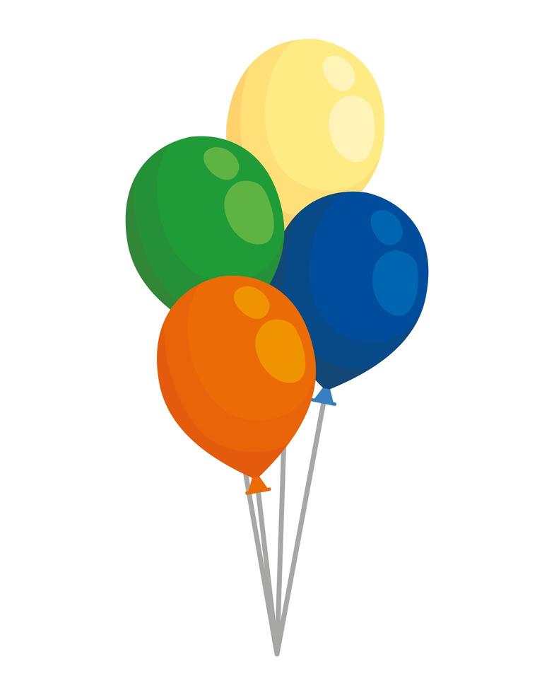 ícones decorativos flutuantes de balões de hélio vetor
