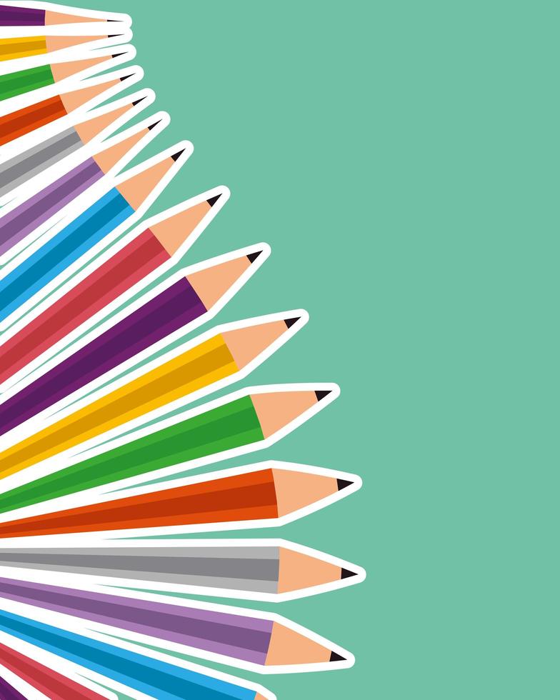 conjunto de lápis de cores escola vetor