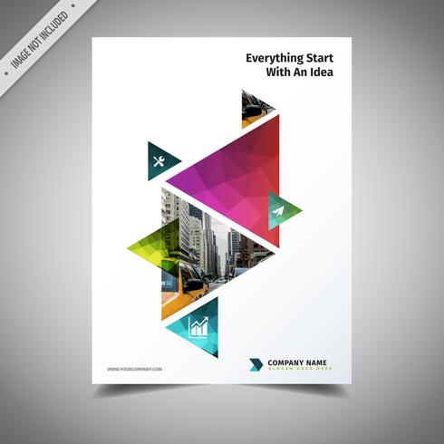 Design de brochura triângulo colorido vetor