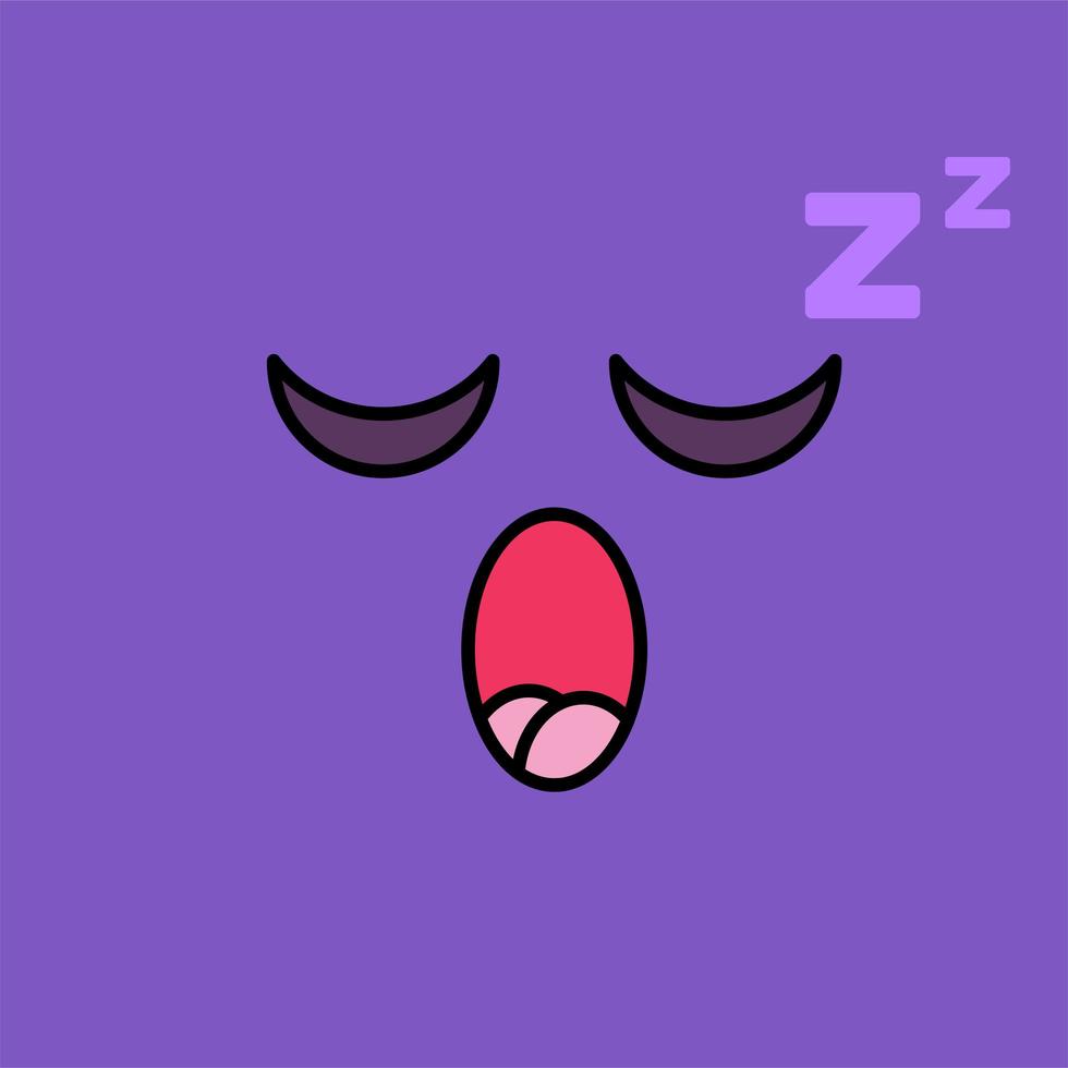 ilustração em vetor emoji dormindo