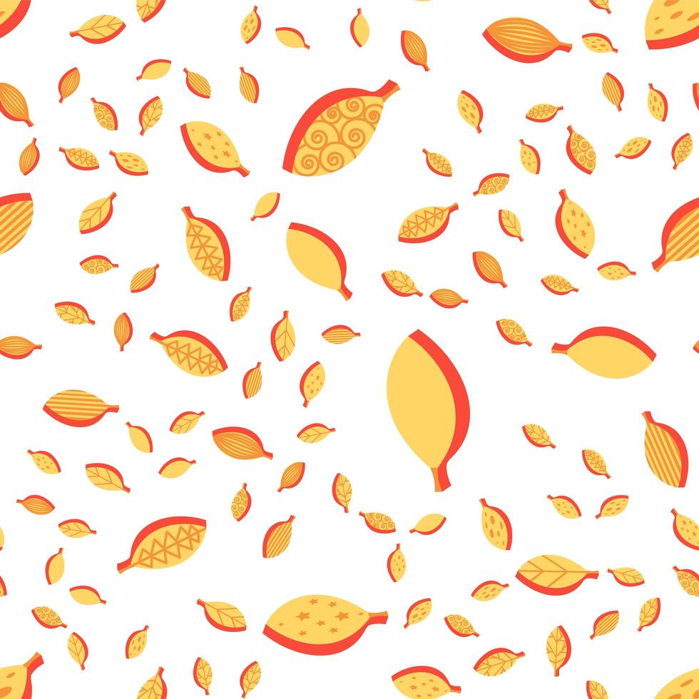 laranja estilizada folhas coloridas padrão sem emenda vetor