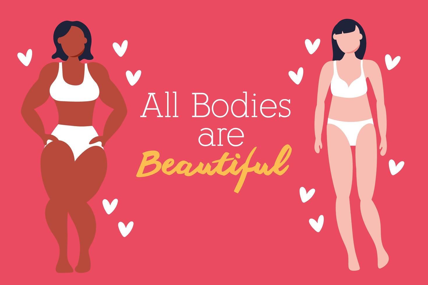 mulheres com diferentes tipos de corpo vetor