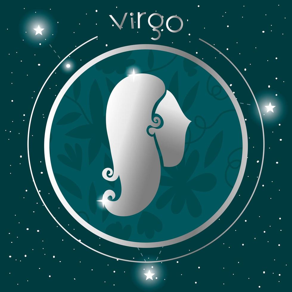 desenho de prata do signo do zodíaco virgem vetor