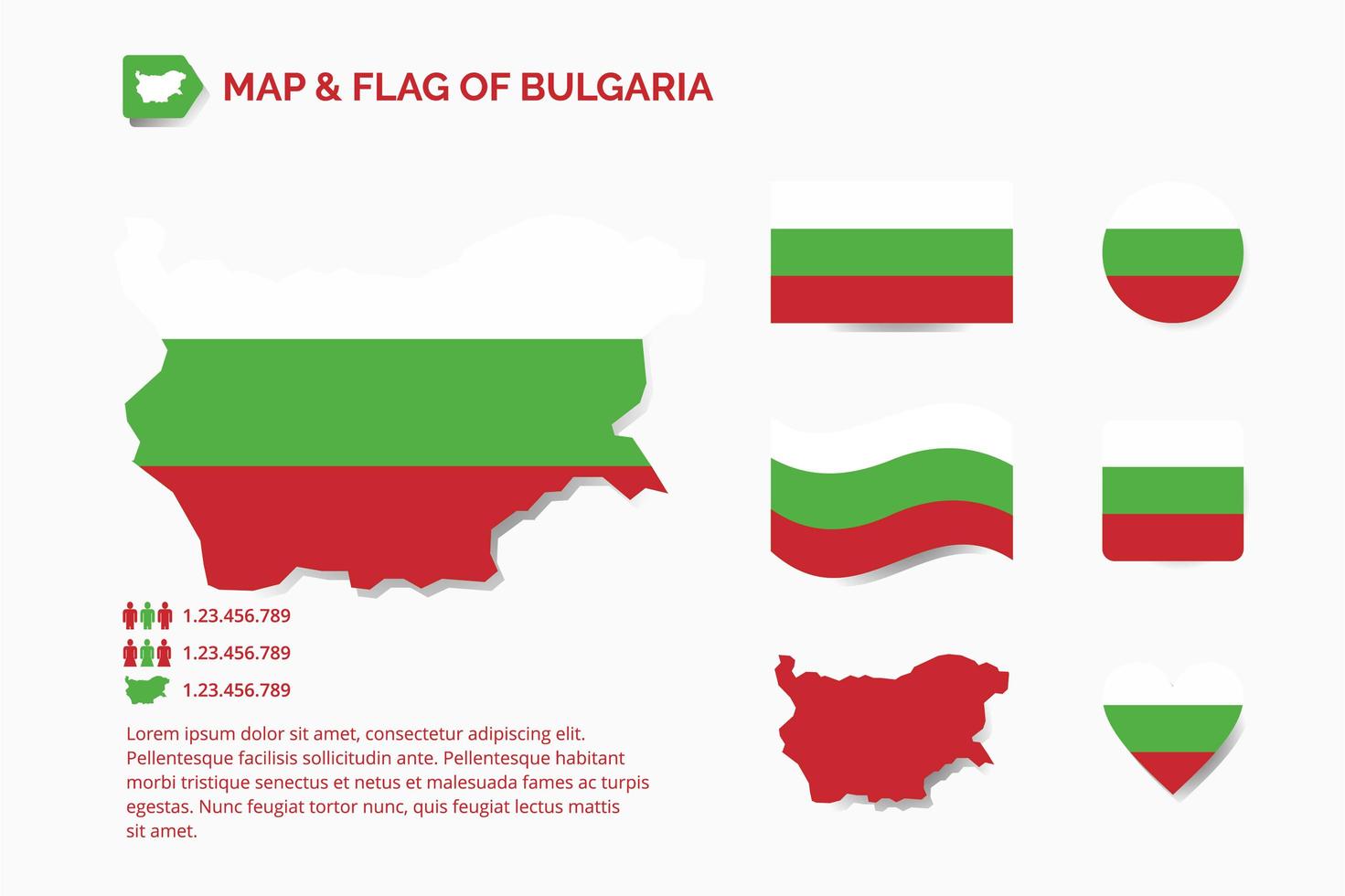 mapa e bandeira da bulgária vetor