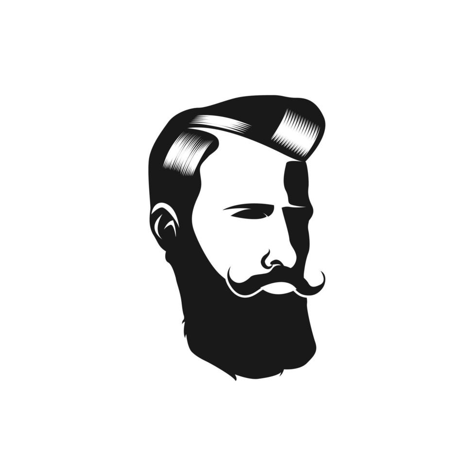 design de logotipo de homem moderno. incrível logotipo do homem moderno. um homem com logotipo de barba de círculo. vetor