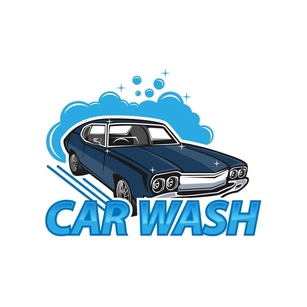 logotipo de lavagem de carro, carro de limpeza, design de logotipo de vetor de lavagem e serviço