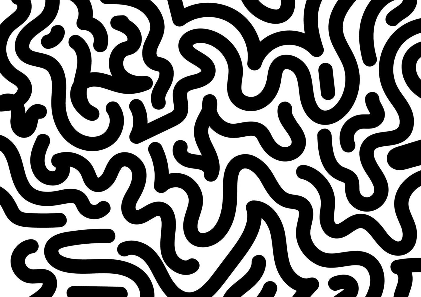 mão abstrata desenhar padrão de linha ondulada, onda doodle em fundo branco. vetor