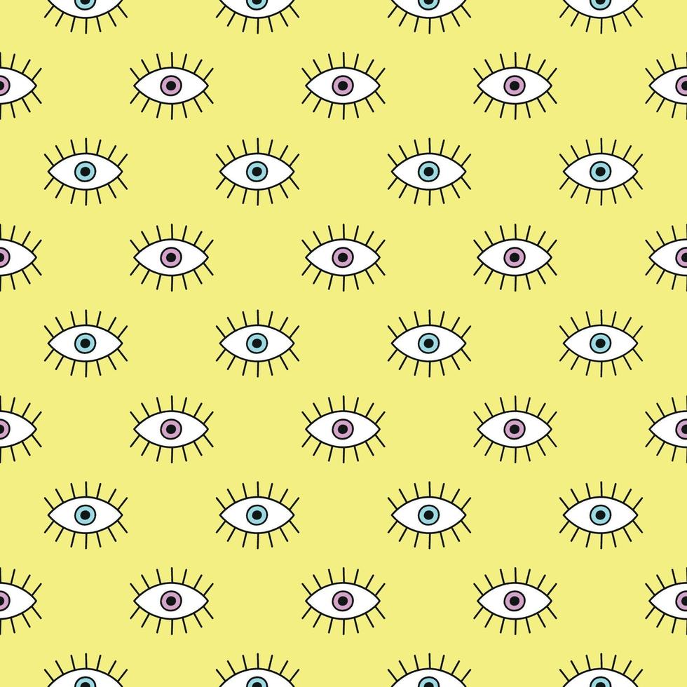 fundo amarelo com olhos vetor