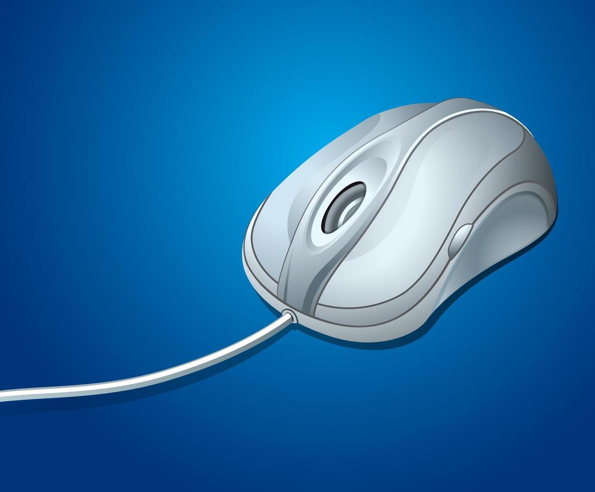 mouse de computador com cabo. vetor