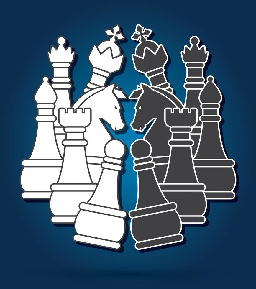 xadrez preto e branco vetor