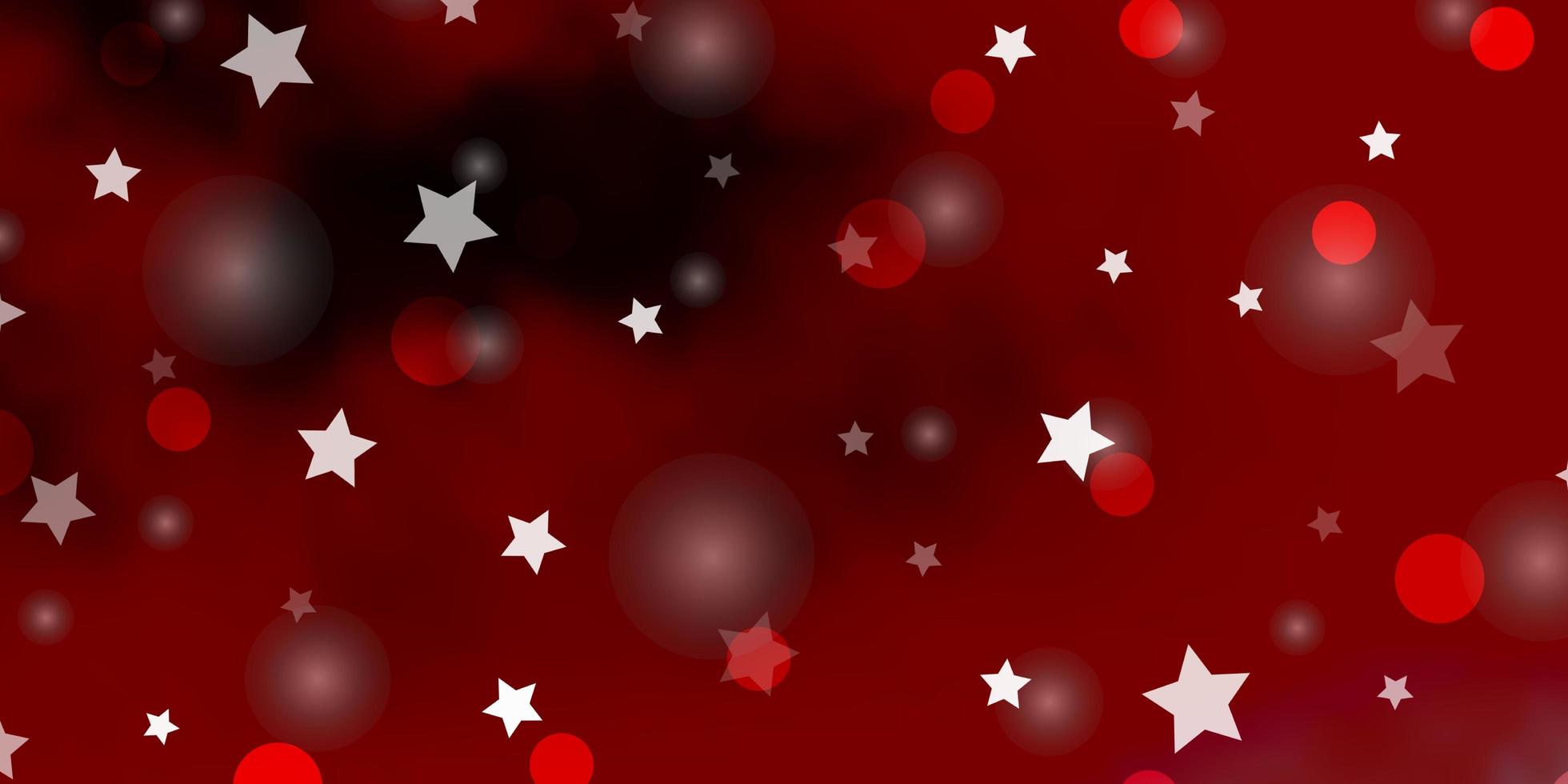 fundo vector vermelho claro com círculos, estrelas.