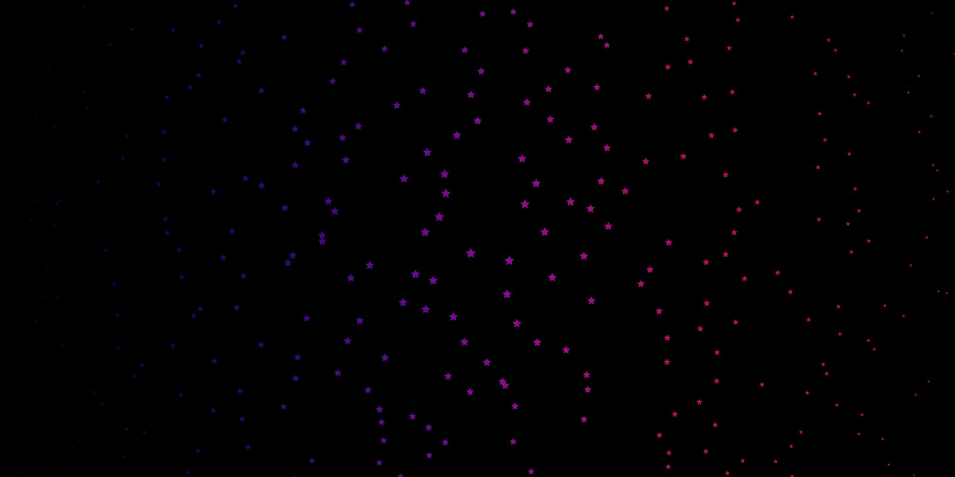 textura vector roxo escuro, rosa com belas estrelas.