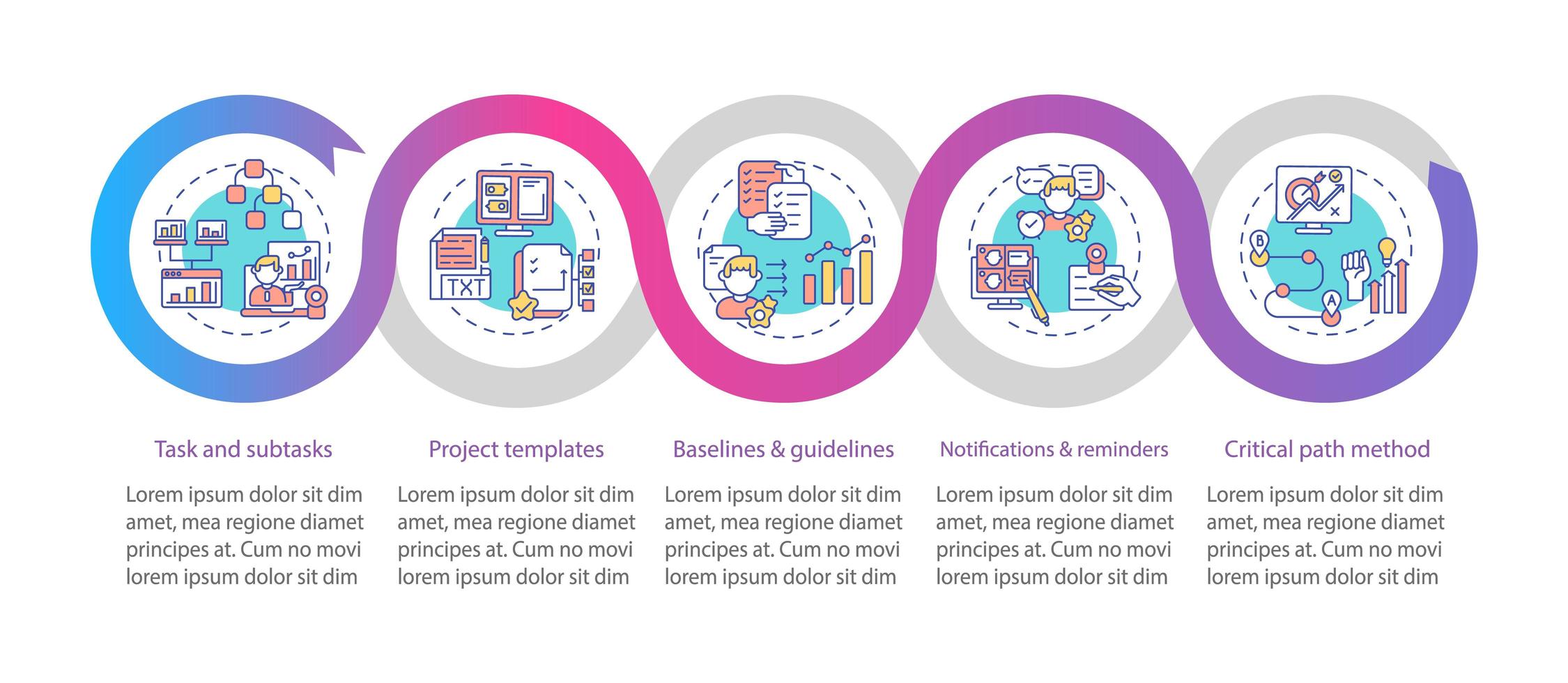 modelo de infográfico de vetor de estrutura de ferramenta de trabalho remoto