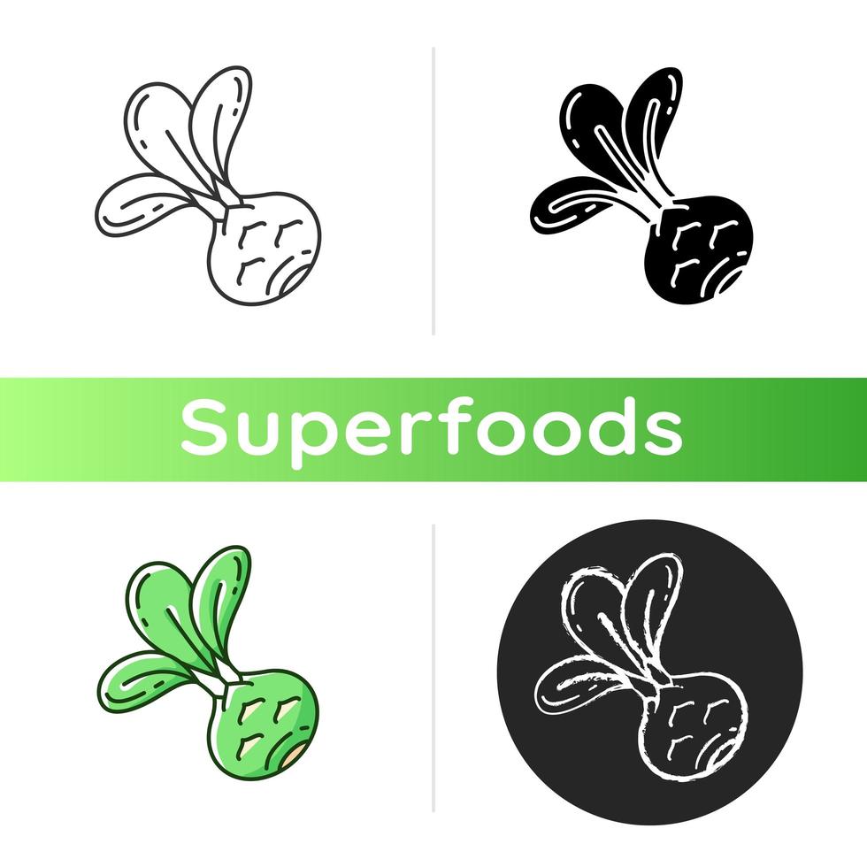 ícone de comida de couve-rábano vetor