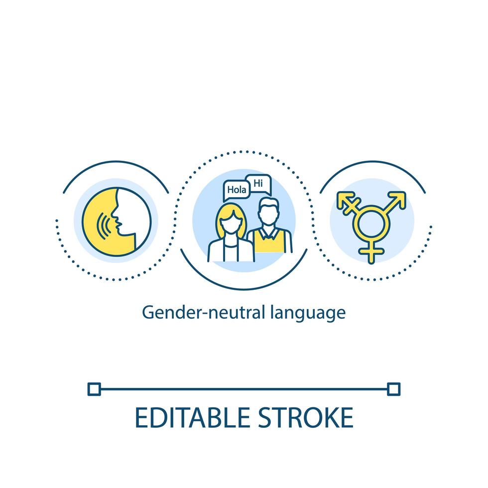 ícone de conceito de linguagem de gênero neutro vetor