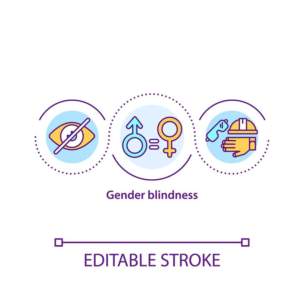 ícone do conceito de cegueira de gênero vetor