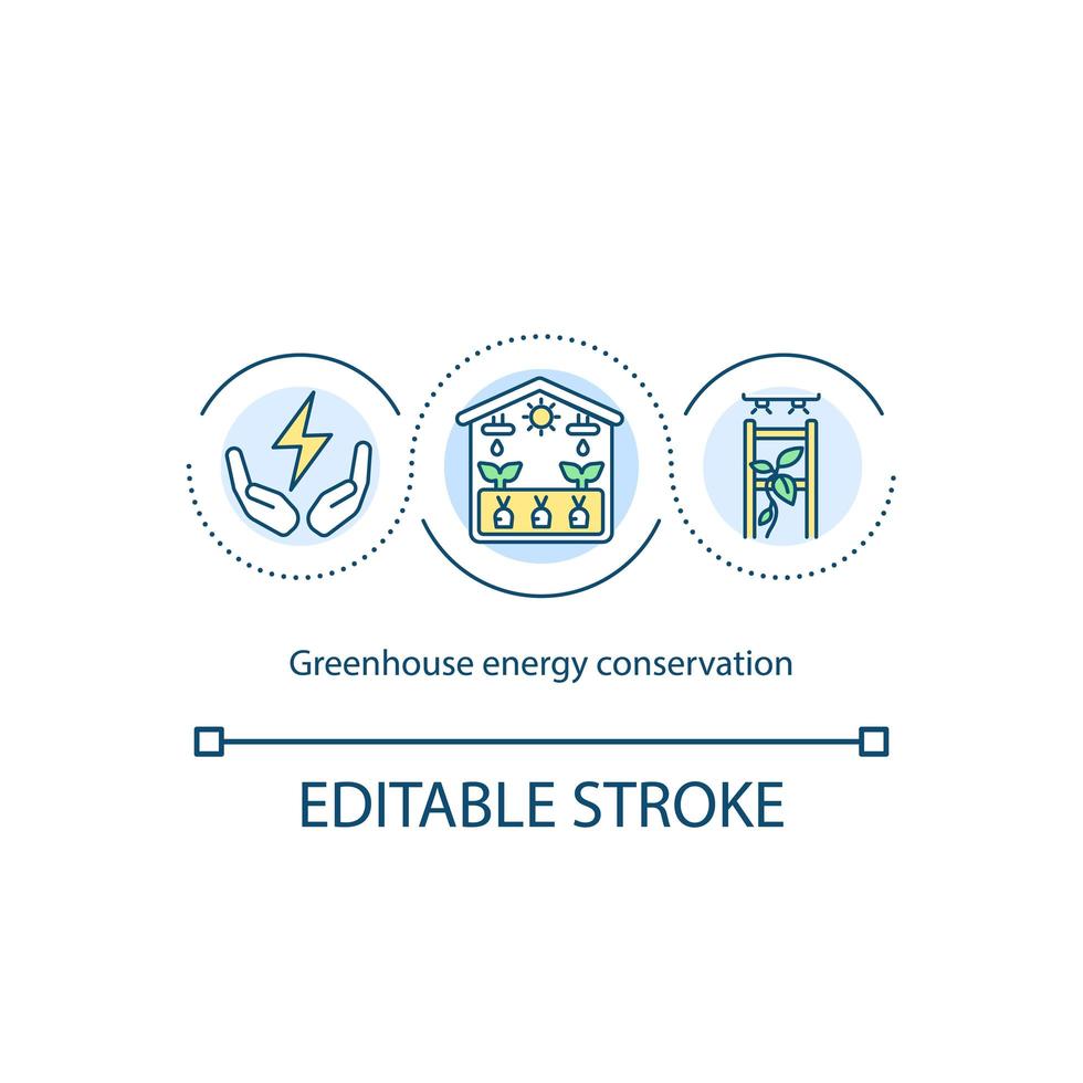ícone do conceito de conservação de energia com efeito de estufa vetor