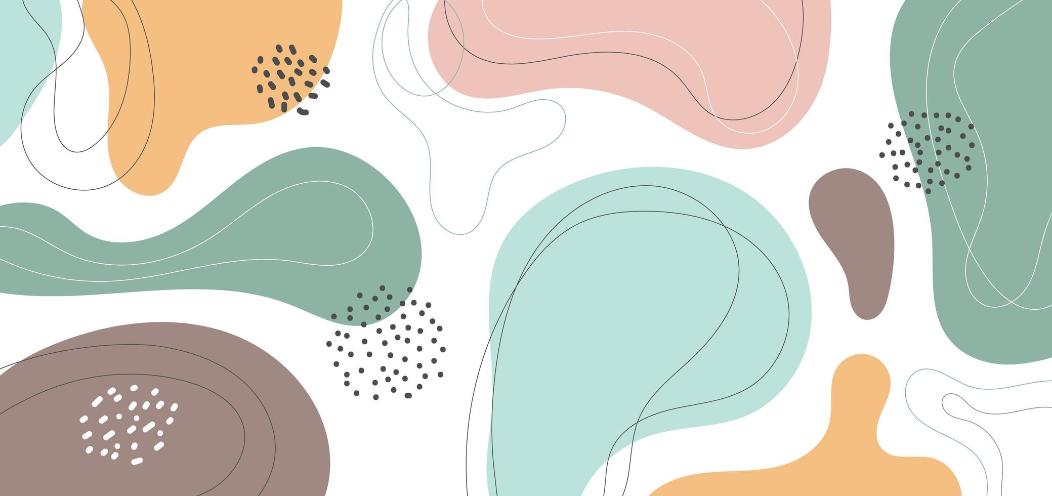 banner modelo de web design abstrato formas orgânicas mínimas composição fundo de cor pastel em estilo moderno de colagem contemporâneo. vetor